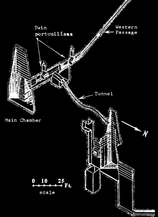 Diagram of the Internal Arrangement of the Bent Pyramid of Dahshur